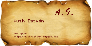Auth István névjegykártya